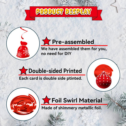 Christmas Hanging Swirls Decorations - Red White Christmas Party Decorations Xmas Peppermint Candy Cane Hanging Ceiling Decor for Home Xmas Winter Holiday Party Decor