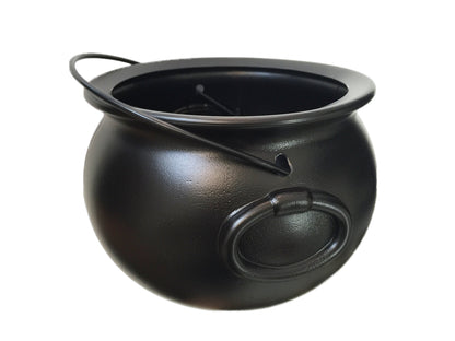 GiftExpress 8" Black Cauldron Bucket – Halloween Candy Bowl, Trick or Treat, St. Patrick's Pot of Gold Decor, Witch Kettle for Party Supplies