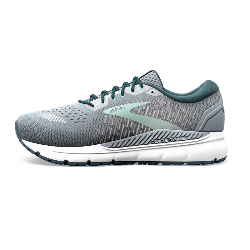 Brooks Women's Addiction GTS 15 Supportive Running Shoe - Grey/Navy/Aqua - 8 Medium
