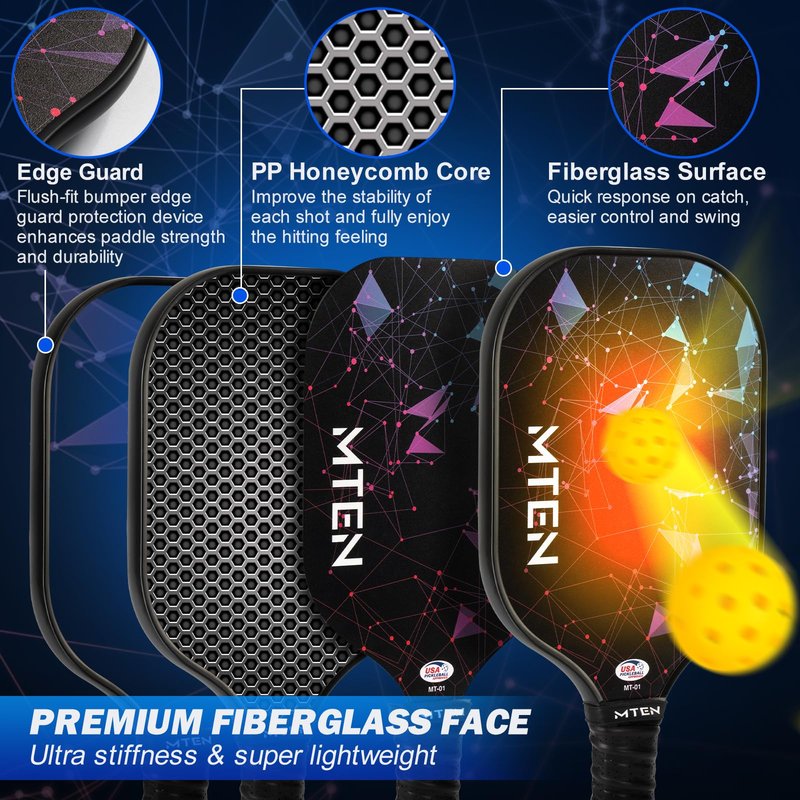 MTEN Pickleball Paddle, USAPA Approved with Protective Cover