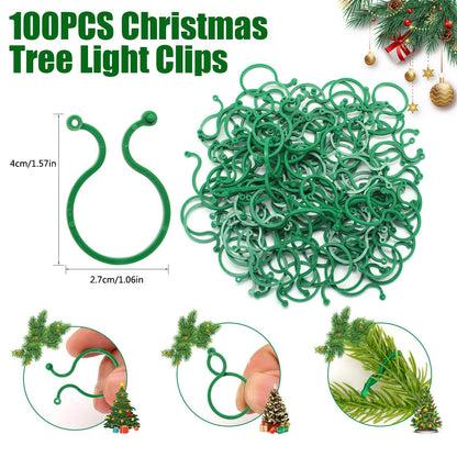 Hysagtek 200 Pcs Christmas Tree Light Clip for String Lights and Ornament, Weatherproof Ornament Hanger on Xmas Trees Indoor Outdoor