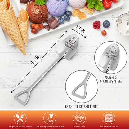 Wife Gifts from Husband, Romantic I Love You Valentines Birthday Gifts for Wife, Funny Valentines Day Ideas for Her, Wifey, Women, Mothers Day Wife's Ice Cream Shovel Spoon