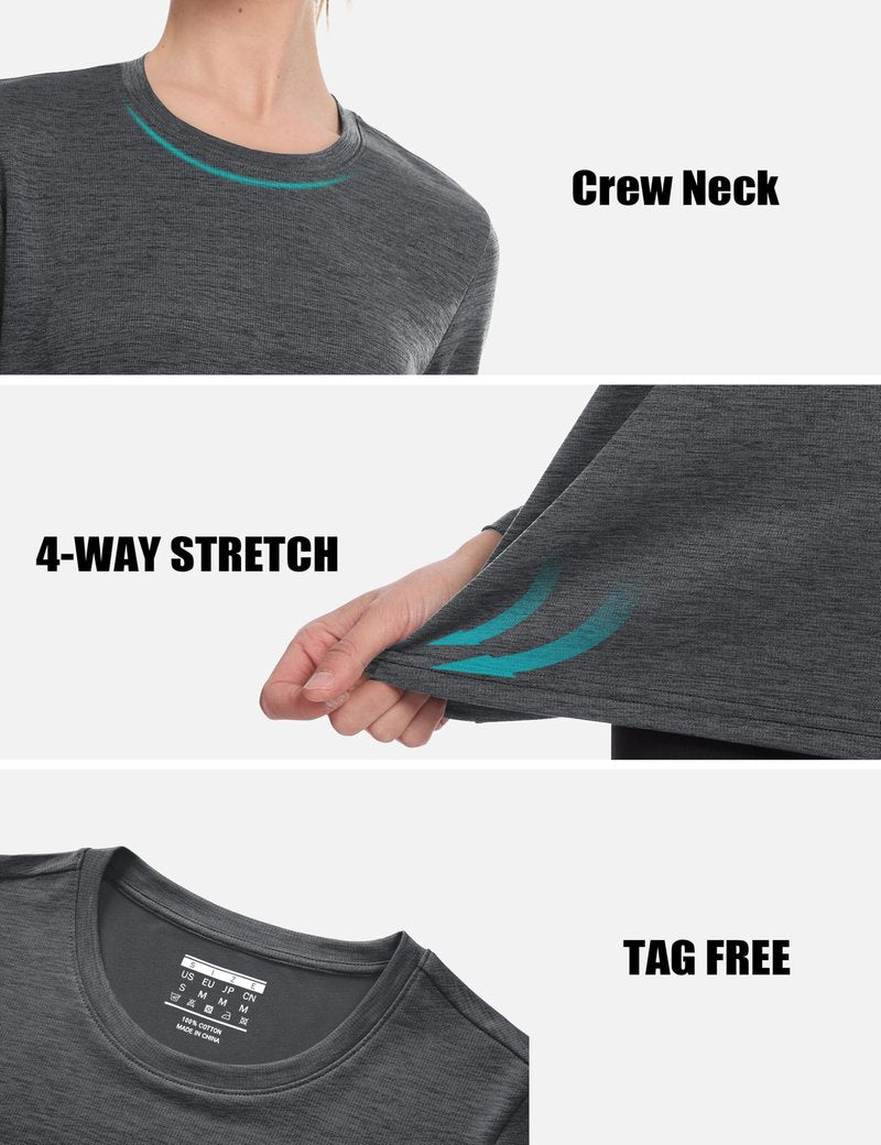 MAGCOMSEN Athletic Long Sleeve T Shirts for Women Workout Tops UPF 50+ UV Sun Shirt Quick Dry Running Hiking Tee Dark Grey, M