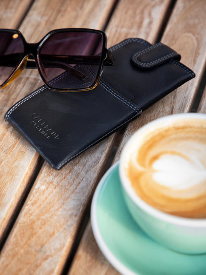 Real Leather Glasses Case in Brown genuine leather spectacle pouch ladies mens
