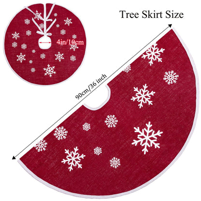 N&T NIETING Christmas Tree Skirt, 30 Inches Red Skirt for Merry Christmas Party Christmas Tree Indoor Outdoor Decoration Xmas New Year Holiday Party Home Ornaments