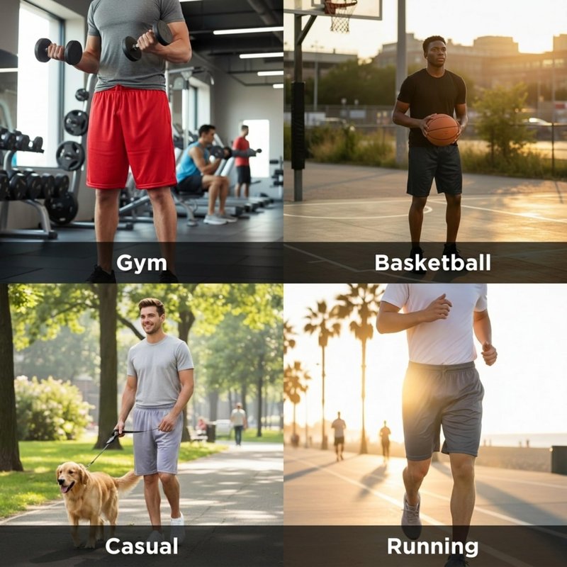Ultra Performance 5 Pack Mens Shorts, Athletic Gym Shorts Workout Basketball Shorts for Men, Large