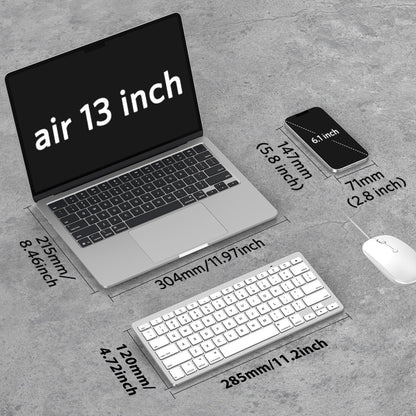 OMOTON Bluetooth Keyboard Compatible with Mac, Compact Wireless Keyboard Compatible with MacBook Pro/Air, iMac, Mac mini/Pro Laptop and PC (Silver)