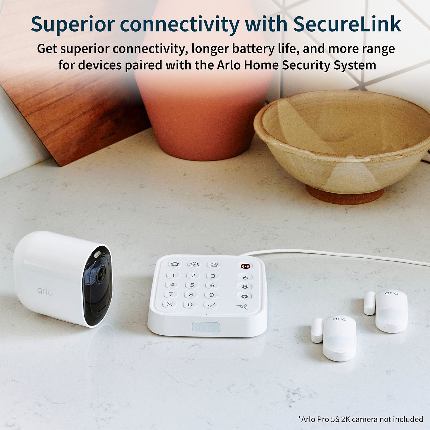 Arlo Pro 5S Spotlight Security Camera 2K HDR | Outdoor | Wireless | Dual-Band Wi-Fi Connects to Strongest Network |12X Zoom, 2-Way Audio, Siren, Color Night Vision,Live Stream(White, 4 Cameras)