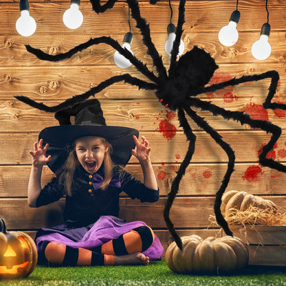 Aiduy Giant Halloween Spider 8.5 Ft - Outdoor Decorations Scary Fake Hairy Props for Yard Creepy Party Decor, Black