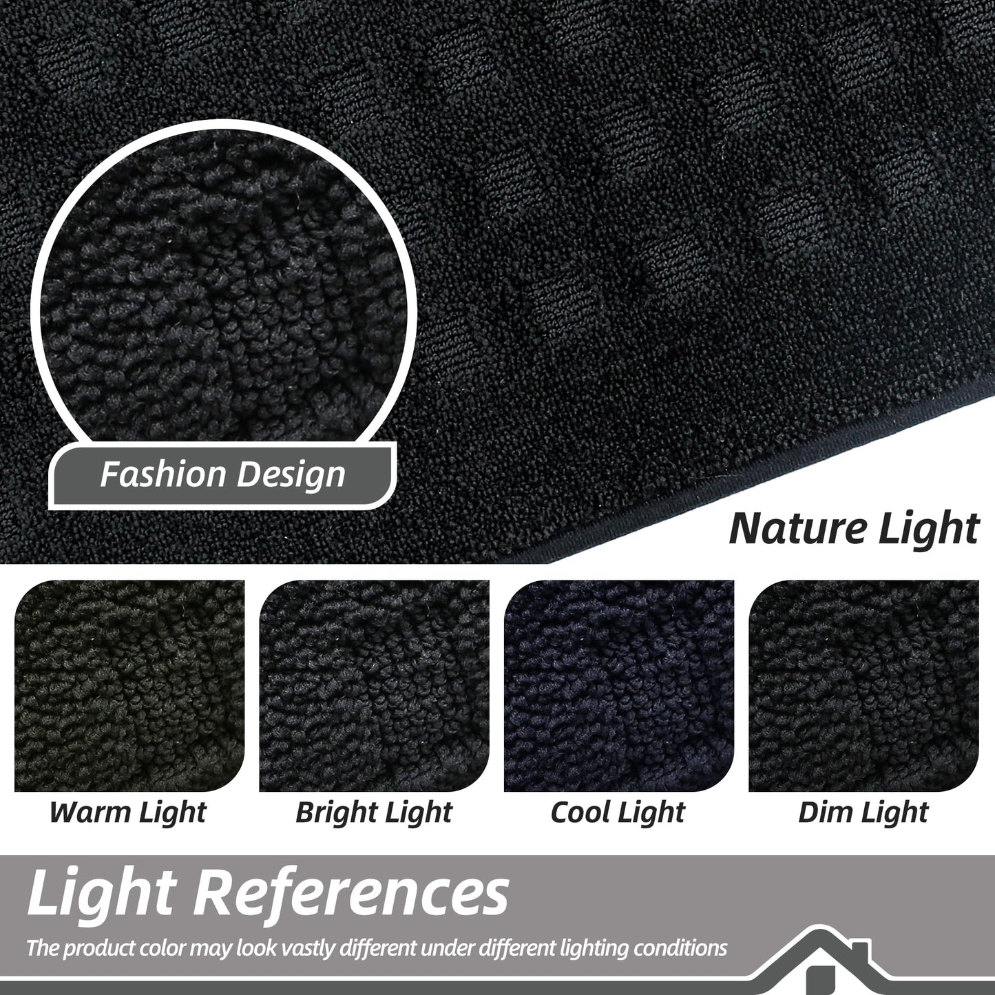 BEQHAUSE Dirt Trapper Door Mats 20"x32", Non-Slip Waffle Doormat Indoor Entrance Low-Profile, Dirt Resist and Absorbent Entryway Rugs Washable Inside Welcome Floor Mat for Front Back Door, Black