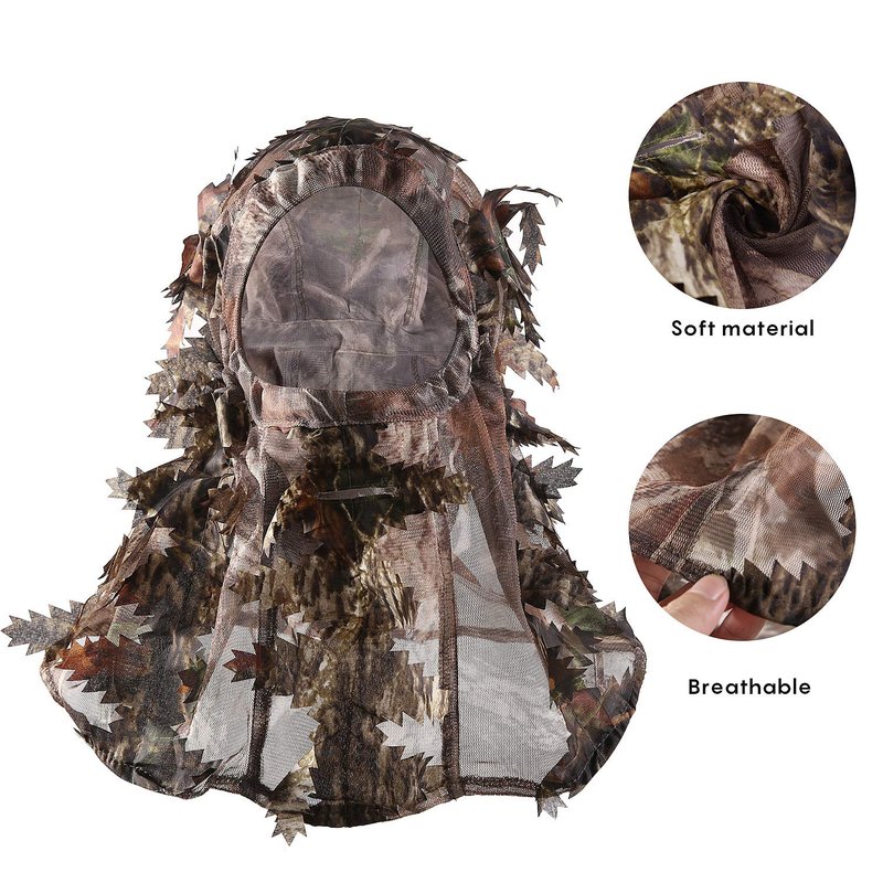 Ghillie Camouflage Leafy Hat 3D Full Face Mask Headwear Turkey Camo Hunter Hunting Accessories