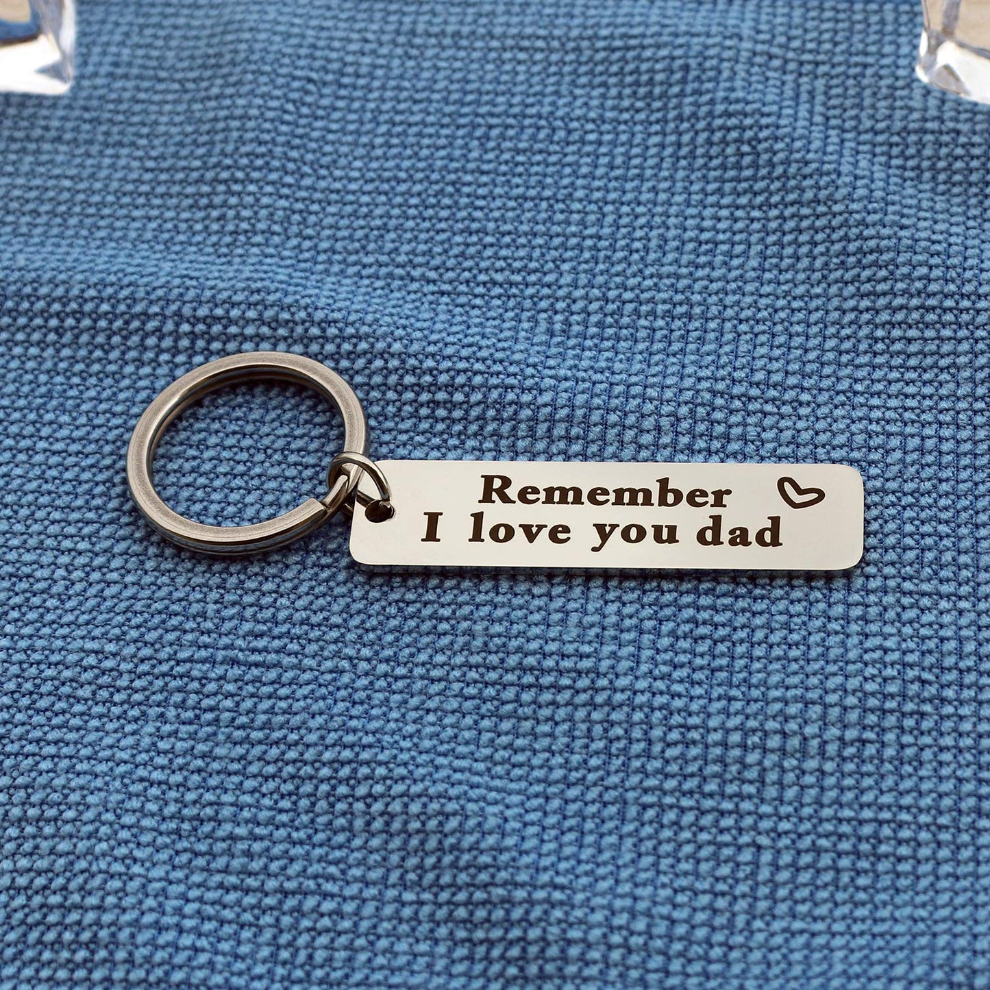 XGAKWD Father's Day Gifts from Daughter Son - Remember I Love You Dad Jewelry Keychain, Birthday Christmas Key Chain Gift for Papa