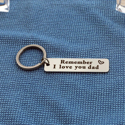 XGAKWD Father's Day Gifts from Daughter Son - Remember I Love You Dad Jewelry Keychain, Birthday Christmas Key Chain Gift for Papa