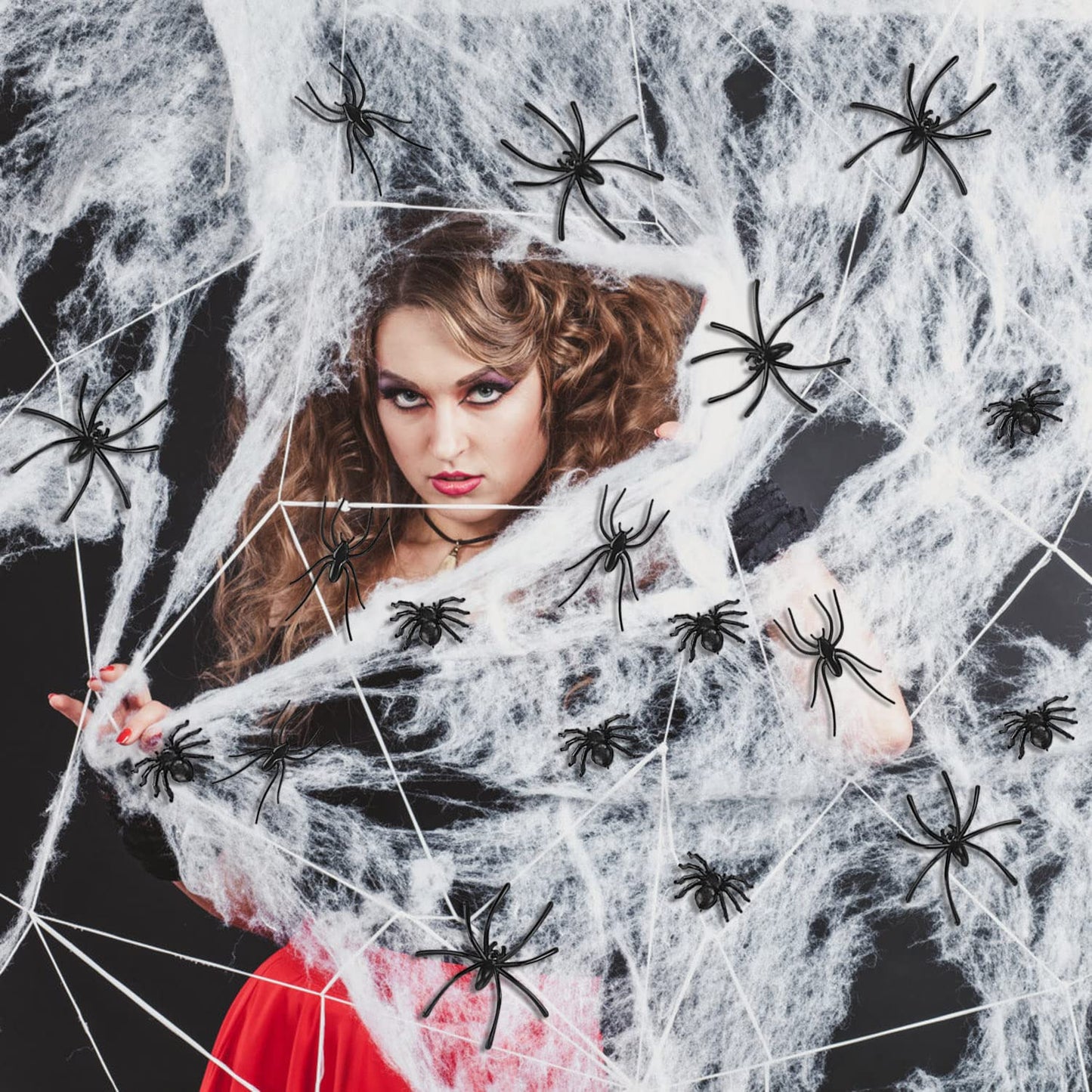 JIALWEN 120 Pieces Realistic Plastic Spiders 3 Sizes Small Spider Toys Black Fake Spiders Halloween Prank Props for Halloween Home Party Decorations