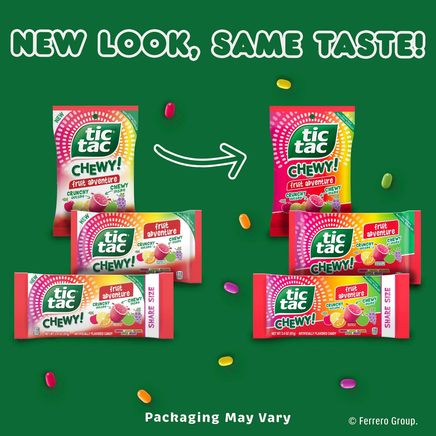 TIC TAC CHEWY! Fruit Adventure Candy, Bulk 24 Pack, Fruit Candy, 1.8 oz Each (Packaging May Vary)