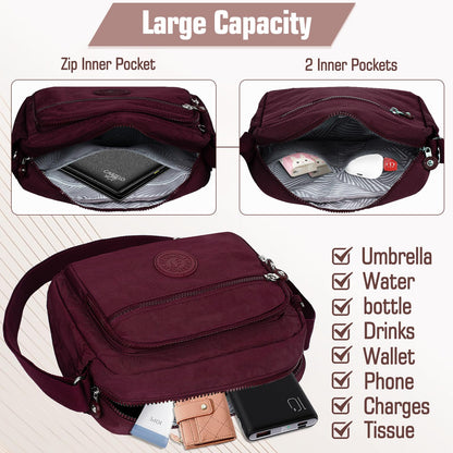 NEWIROVE Women's Cross-Body Bags Shoulder Bags Women Satchel Bag Messenger Bag Cross Over Body Bags Crossbody Bags for Women Lady, Shopping, Working and Travel,Red