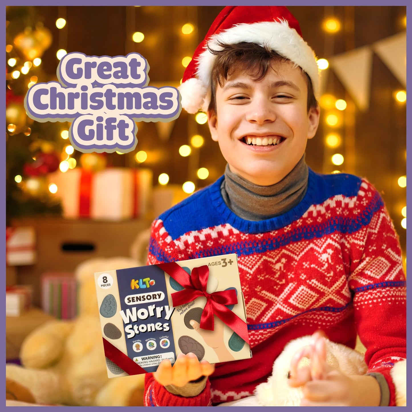 Fidget Toys Adults Sensory Stone: 8 Pack Texture Worry Stone for Kids Calming - Sensory Autism Toys for Anxiety Relief - Quiet Small Fidgets for Classroom Prizes