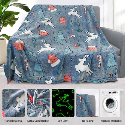 Christmas Blanket for Boys, Christmas Glow in The Dark Blanket for Kids/Toddler/Baby, Soft Fleece Blankets and Throw, Birthday 40"x 60"