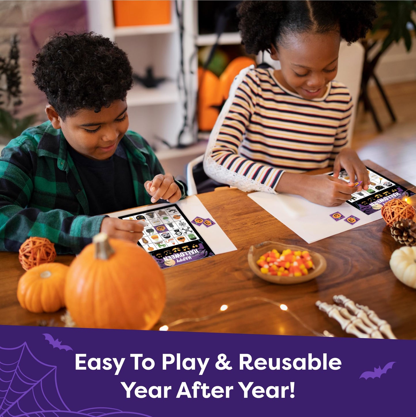 Halloween Games For Kids Party - Halloween Bingo Game For Kids With Up To 30 Players - Halloween Party Games - Halloween Crafts - Fun Spooky Activity For Families, Classroom Parties, Community Events