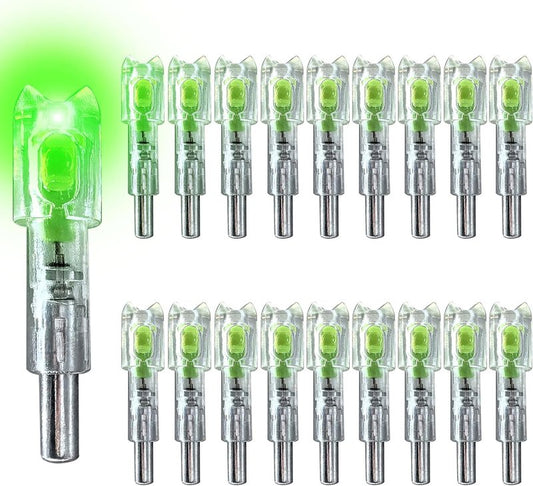 Lighted Nocks for Crossbow Arrows - 18PCS High Visibility LED Half-Moon Knocks | Fits .252-.305 ID