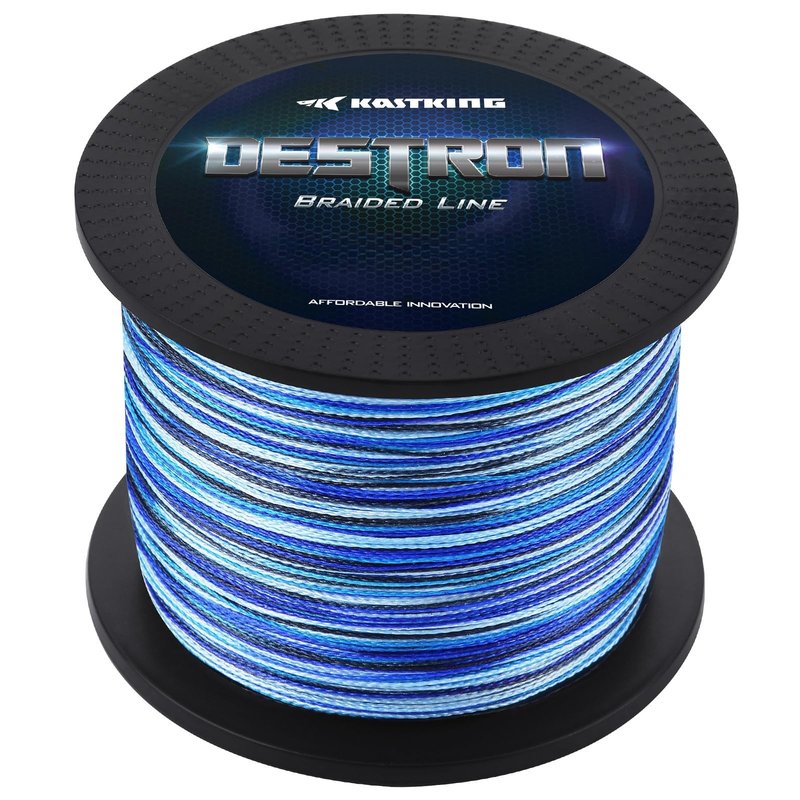 KastKing Destron Braided Fishing Line, Blue Camo , 300 yds-8lb-0.13mm