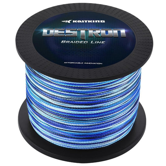 KastKing Destron Braided Fishing Line, Blue Camo , 300 yds-8lb-0.13mm