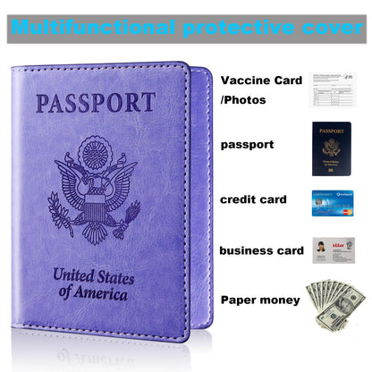 Herain Passport Holder for Travel 2 Pcs, Passport Cover Wallet Case Women Men Family Travel Cruise Ship Essentials, Passport Book Holders Travel Gifts Vacation Must Haves