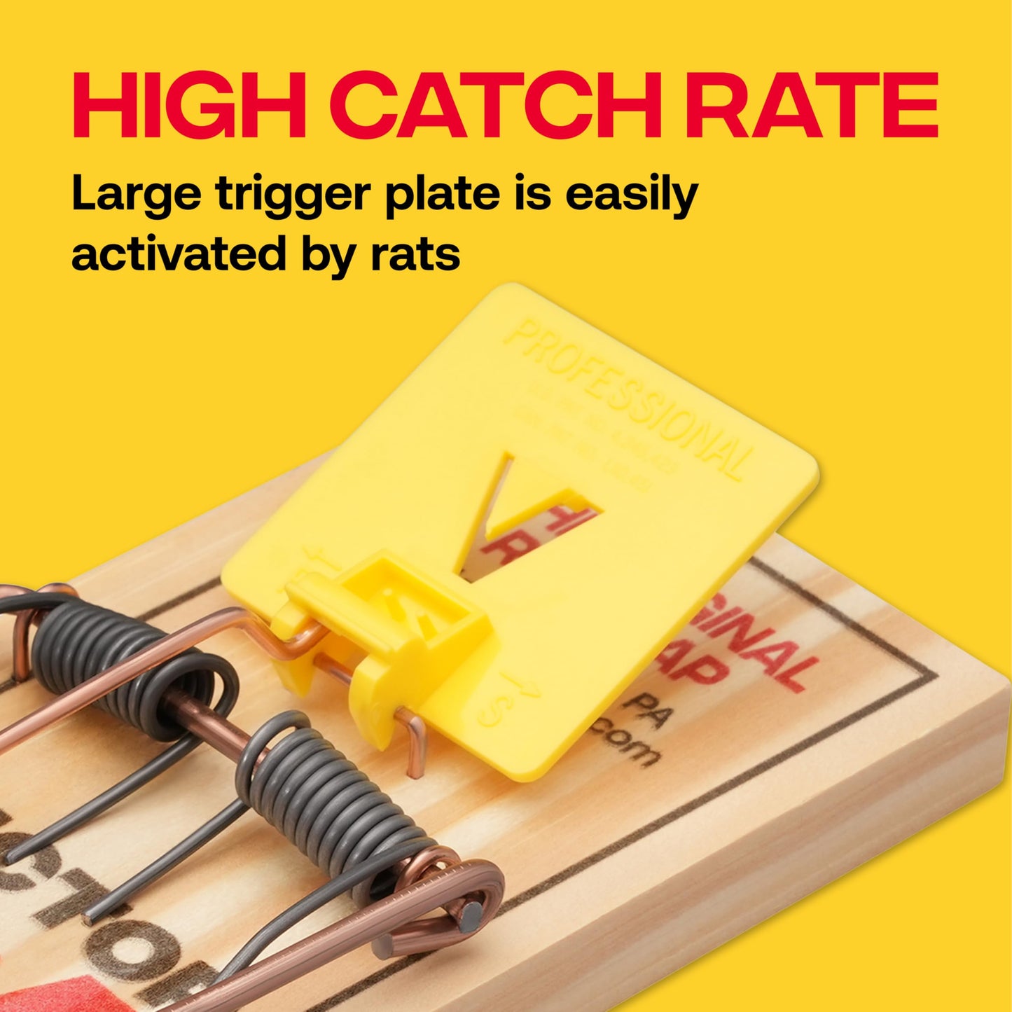 Victor M205-9 Wide Plastic Pedal Sustainably Sourced FSC Wood Humane Snap Rat Traps - 9 Wooden Traps