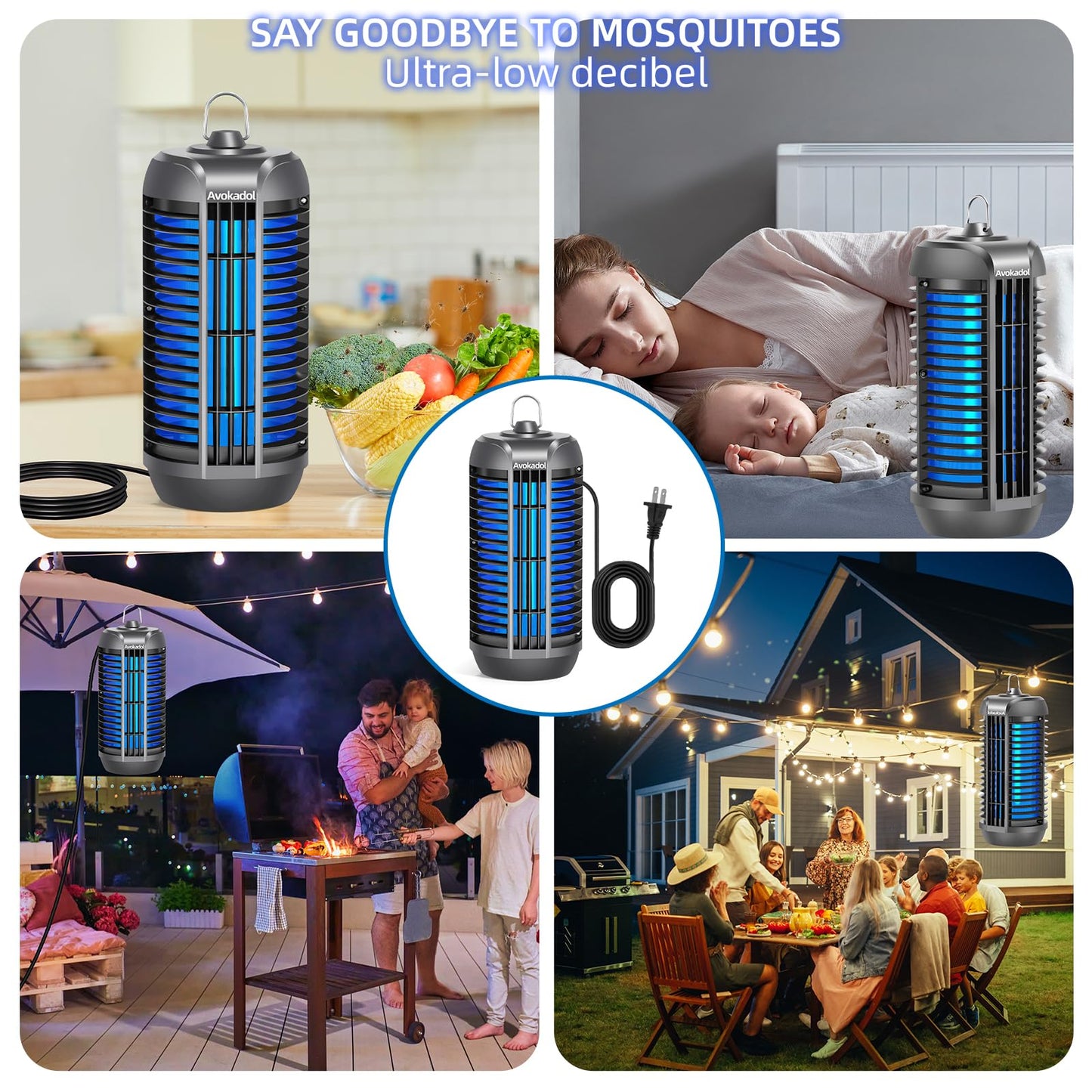 Avokadol Bug Zapper Outdoor Indoor, 18W Bulb Mosquito Zapper with 6.5 FT Power Cord, 4200V High Powered Fly Trap Indoor for Home, Mosquito Trap Cover 2100 SQ.FT. -Ideal for Backyard, Garden, Patio.