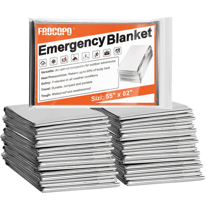 Frocopo 6 Pack Emergency Mylar Blanket, Emergency Blanket Space Blanket Survival Rescue Insulating Reflective foil kit Outdoors Hiking Camping Blanket Perfect for Outdoors, Hiking, Camping Survival