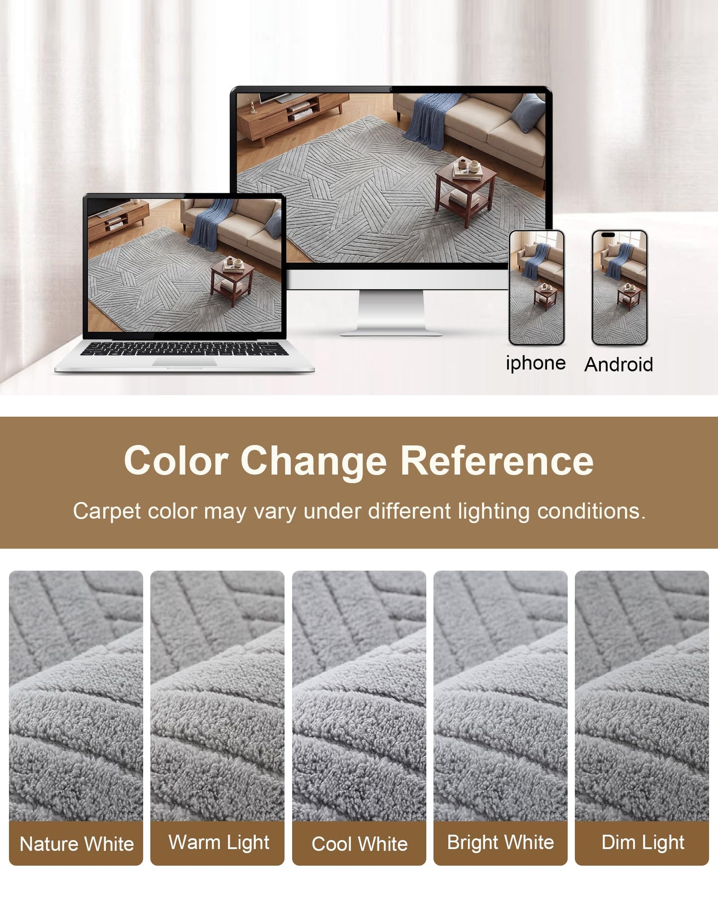 Carvapet 6x9 Area Rug - Grey Modern 3D High Low Pile Texture Floor Carpet, Luxurious Knitted Swirl Pattern Washable Soft Plush Rug with Skid-Resistant Backing for Living Room Dining Room