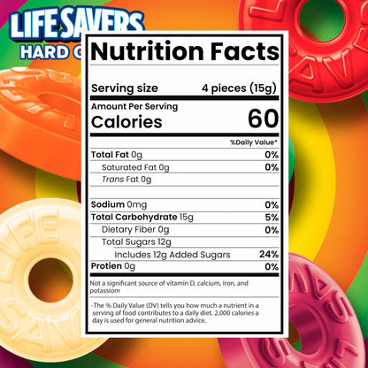 Lifesavrs 5 Flavors Fruit Candy - 2 Pounds Of Approx 240 Pieces Individually Wrapped - Bulk Lifesavrs Hard Candy - Cherry, Raspberry, Watermelon, Orange And Pineapple - Holiday Candy - Bulk Candy Individually Wrapped For Sharing with Family & Frineds - Pe