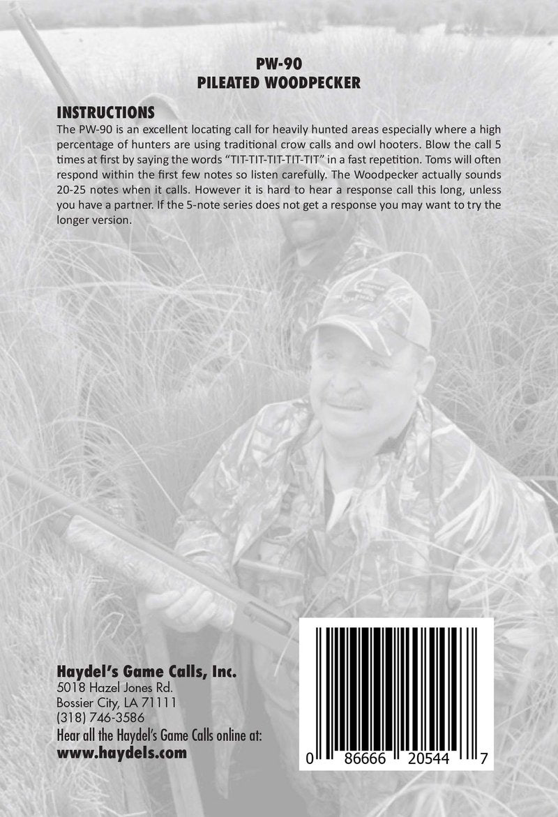 Haydel's Game Calls Inc. PW-90 Pileated Woodpecker Call, Turkey Locator Call