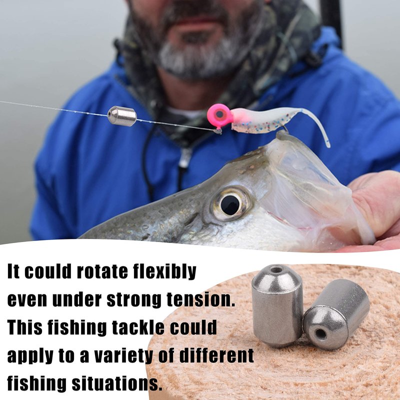 Fishing Weights Egg Sinkers Kit,42pcs Lead Free Fishing Weights Slip Sinkers for Fishing Lines Steel Barrel Weights for Freshwater Saltwater Bass Trout Walleye Fishing