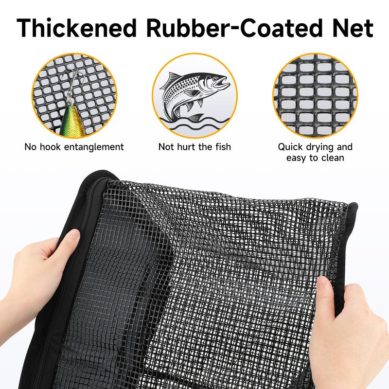 SANLIKE Floating Fishing Basket Collapsible Fishing Net Cage, Rubber Coated Net 24L Fish Basket for Live Caught Fish Minnows Bait Bucket Minnow Trap, Grey