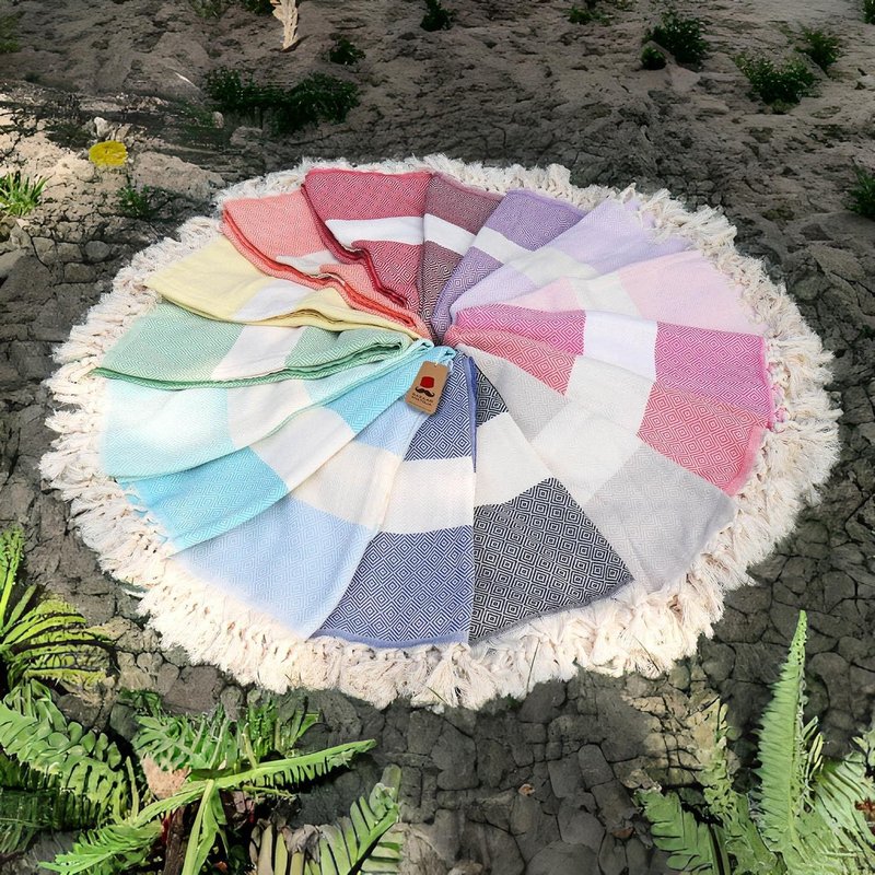 Turkish Beach Towel - 100% Cotton, Quick Dry & Sand Free | Oversized 71x39 Inches - Diamond Yellow