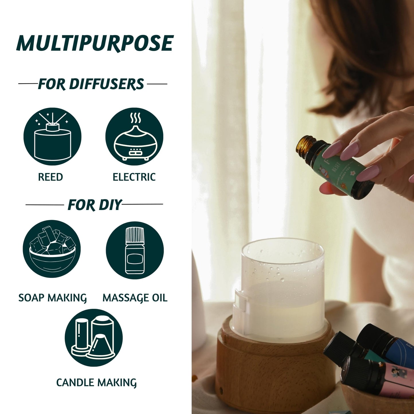 Folkulture Christmas Essential Oils for Diffuser | Set of 6 Essential Oils Set for Home | Peppermint, Candy, Apple Tart, Cranberry, Vanilla (Christmas Magic) | Aromatherapy Xmas Gift