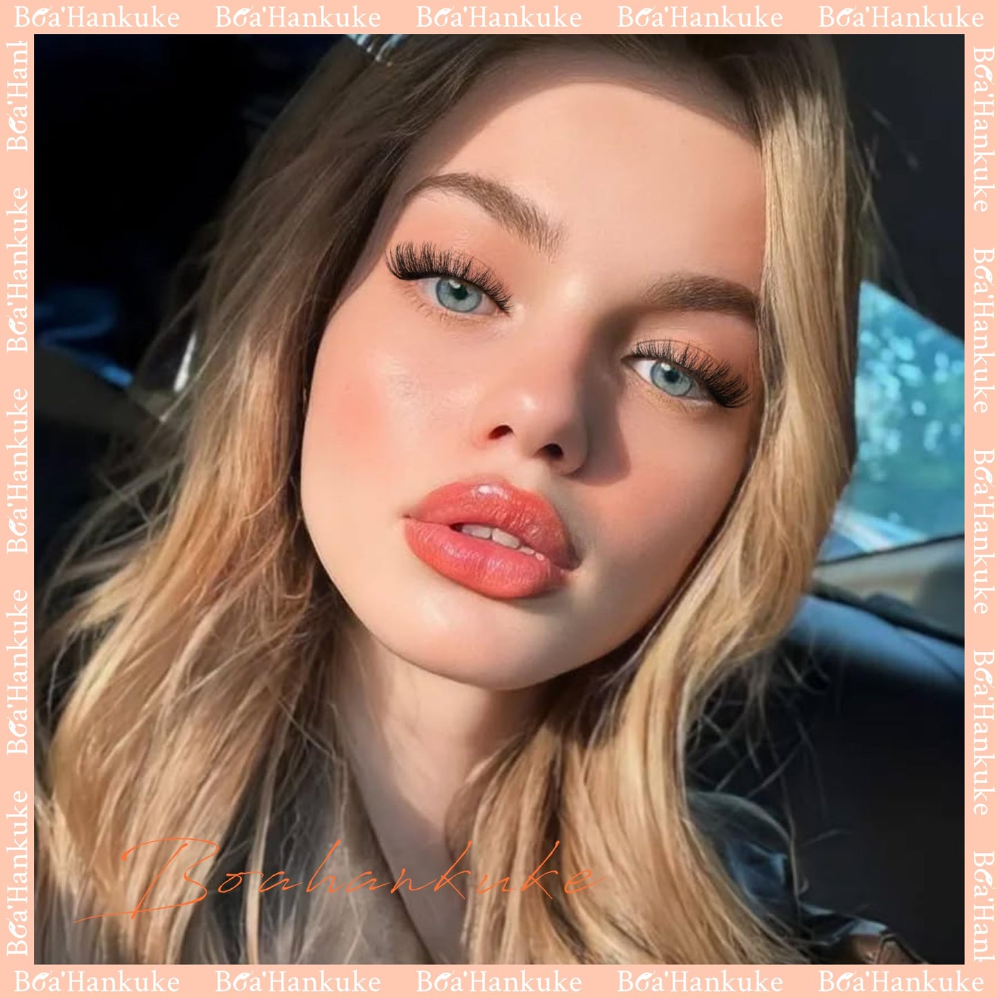 Boahankuke False Eyelashes Mink Lashes Full 18MM Cat Eye Lashes D Curvature Wispy Fake Lashes 8D Natural Strip Lashes Volume Lightweight Lashes Pack with Soft Cotton Band,7 Pairs