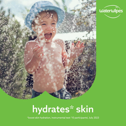 WaterWipes Sensitive+ Hydrating Boost Wipes, 360 Count (6 Packs), 3-In-1 Cleans, Cares, Hydrates, 99% Water with Aloe Vera, Unscented Baby Wipes