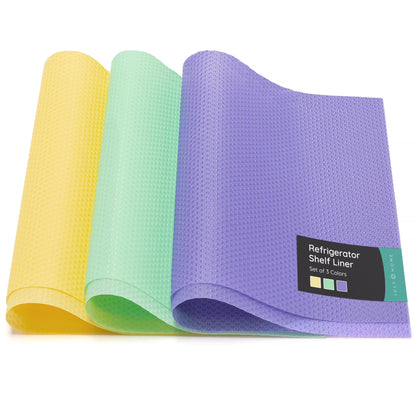 JULY HOME Refrigerator Shelf Liners, Fridge Organizers & Storage, Washable Fridge & Drawers Liners, Protects Against Spills, Slip Resistant (6 Pack, 17.7"x11.4")