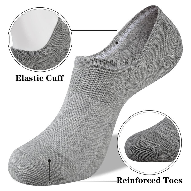 Heatuff No Show Socks Womens Cotton Low Cut Non Slip Casual Socks Invisible Flat Boat Liner Socks (6/9 Pairs)