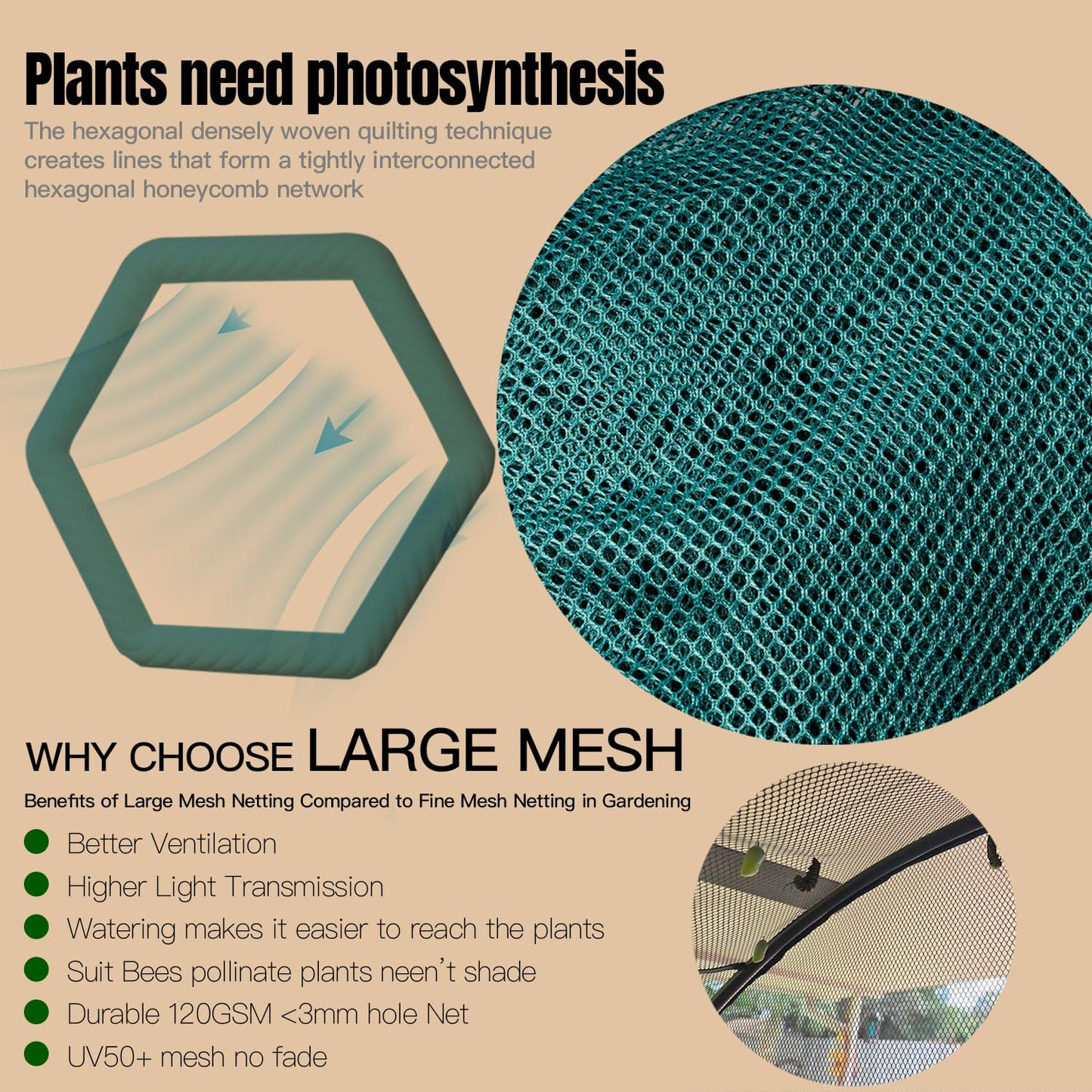 Large Tunnel 8.2'x4' Plant Netting Cover 4FT Tall Crop Cage Netting Pest Guard Cover for Vegetables Fruits Durable Gardening Net for Plant and Animal