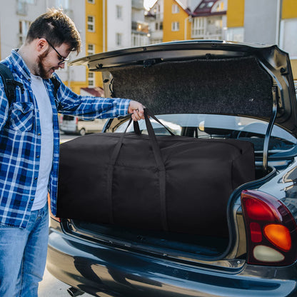 3 Pack 100L Capacity Travel Duffle Bag, Large Holdall Folding Heavy Duty 600D Oxford Fabric Long Storage Luggage Bags with Zips for Moving Camping (Black)
