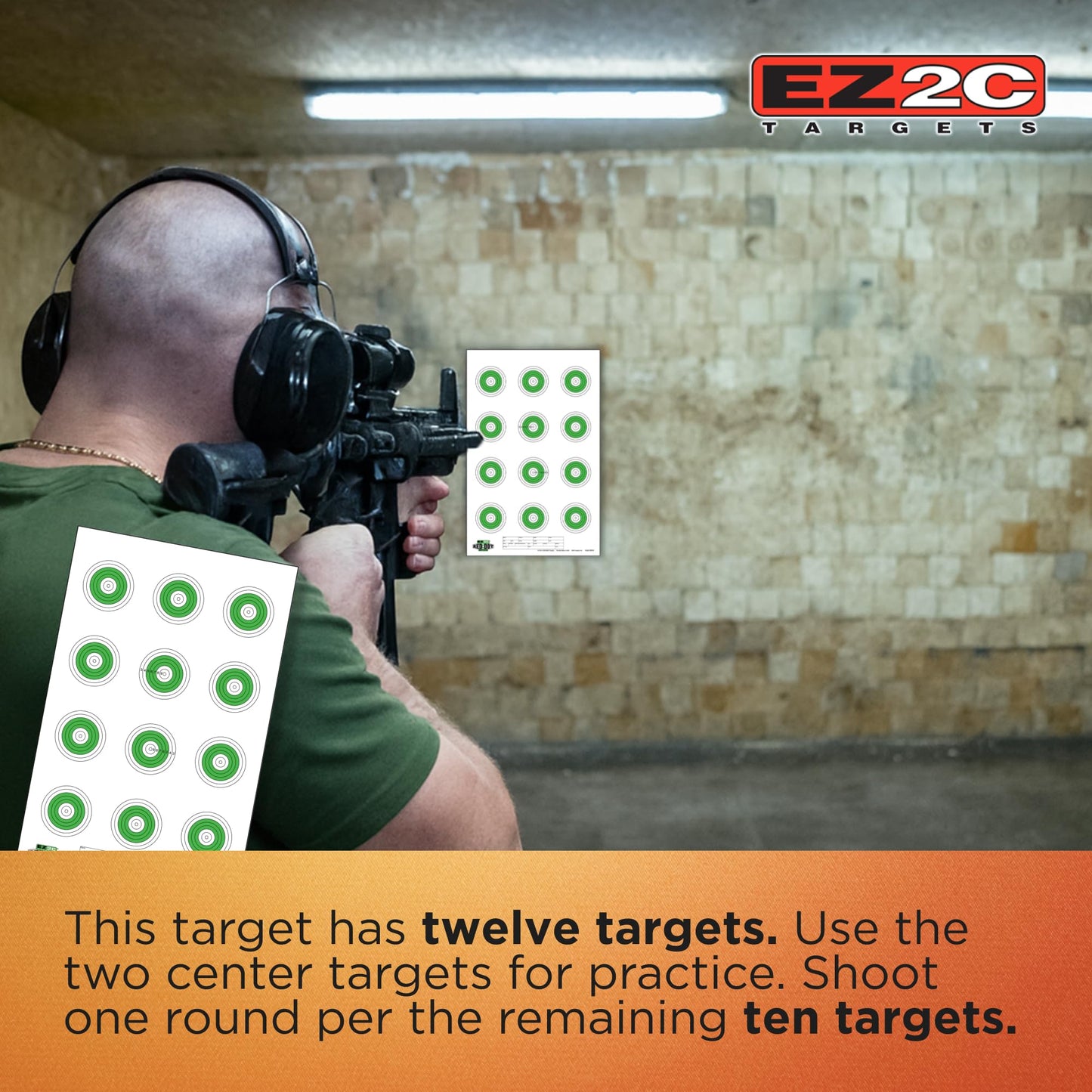 Red Dot Optics Style 10: Small Bore Rifle 50 Feet by EZ2C Targets Paper Shooting Gun Target High Visibility Firearms Rifles 11" x 17" (25 Count)
