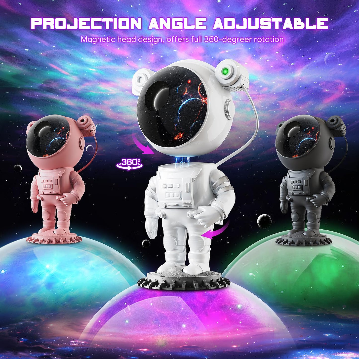 Astronaut Projector, LED Starry Sky Galaxy Projector, Night Light with Remote Control & Timer, Star Light Projector with Nabula Christmas Gift for Kids Adult for Bedroom, Room Decor, Party