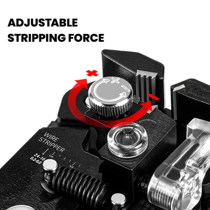KAIWEETS Wire Strippers Electrical, 3 in 1 Wire Cutters, Electrical Tools Terminal Crimper for Electricians, Circuit, Distribution Box Repair, AWG 10-22, Pressure Adjust Rotary Switch, SK5 Cutter