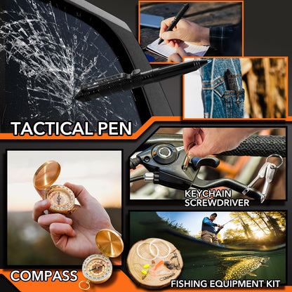 Dusor 21 in 1 Survival Kit Gifts for Men, Hunting Fishing Gifts for Dad Boyfriend, Survival Gear and Supplies, Fishing Gear and Equipment, Husband Camping Essentials, Gifts for Men Who Have Everything