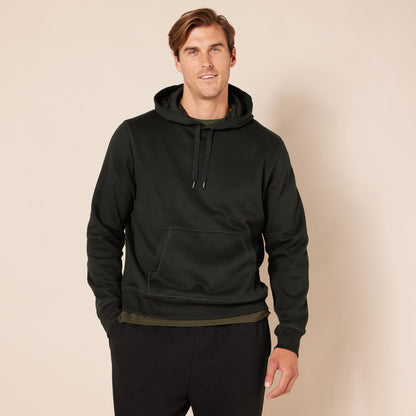 Amazon Essentials Men's Pullover Sweatshirt Hoodie, Big & Tall Options Available, Black Heather, X-Large
