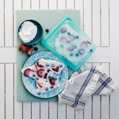 Stasher Premium Silicone Reusable Food Storage Bags, 4-Pack, Clear, Multi-Use Food Storage Bags, Lunch Bag, Travel Containers, BPA Free, Leak-free, Dishwasher-Safe, Eco-friendly