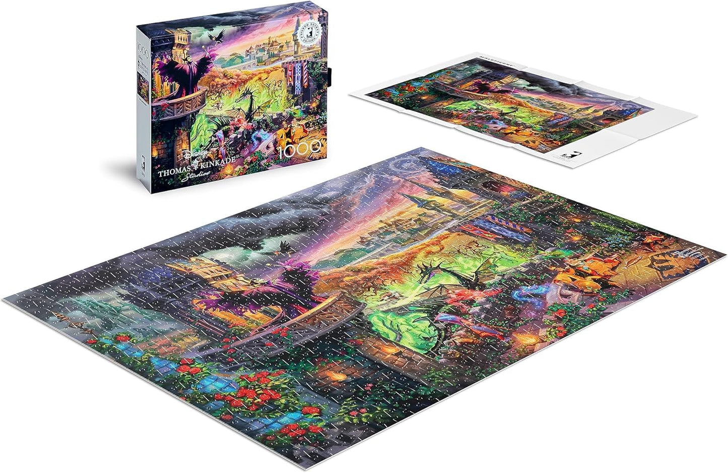 Ceaco - Silver Select - Kinkade Disney - Maleficent - 1000 Piece Jigsaw Puzzle for Adults Challenging Puzzle Perfect for Game Nights